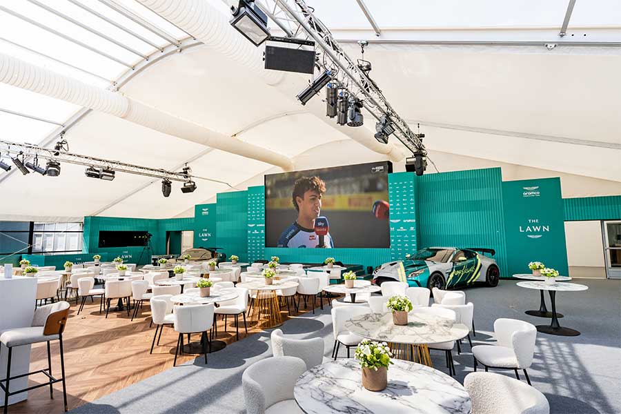 Temporary Event Structure for Aston Martin Formula One Team