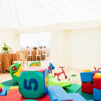 Wedding marquee soft play area