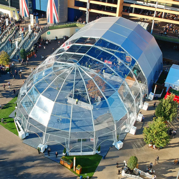 Large-scale festival structure at corporate event