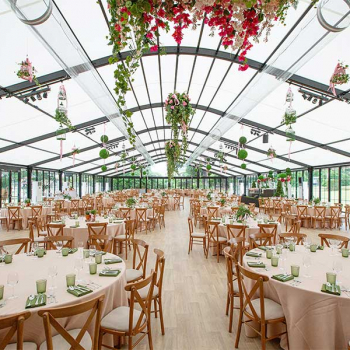 Orangery marquee with floral decorations