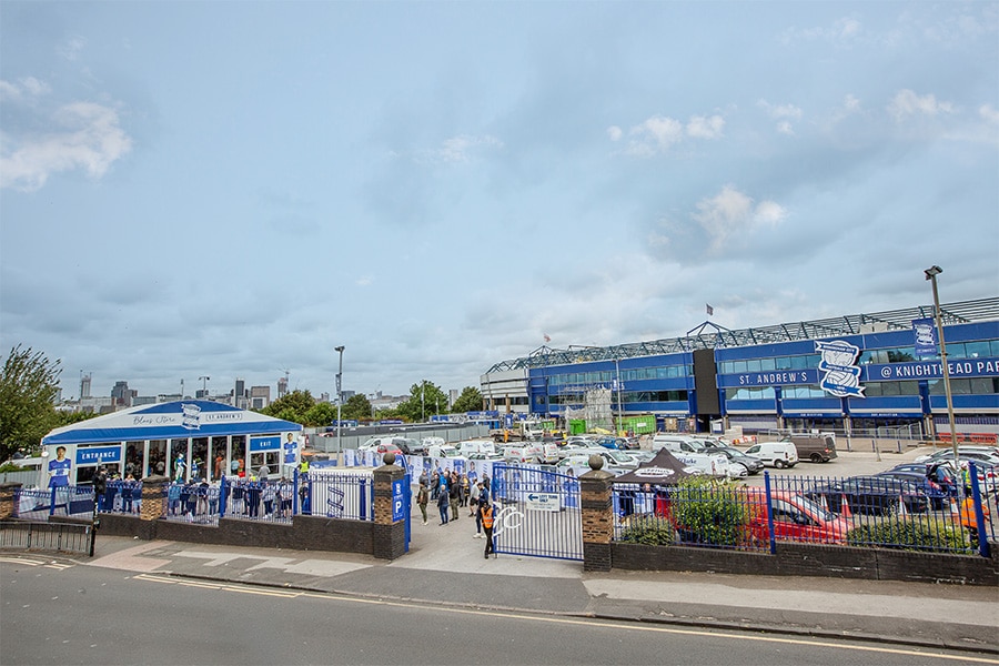 Temporary retail shop at Birmingham City Football Club