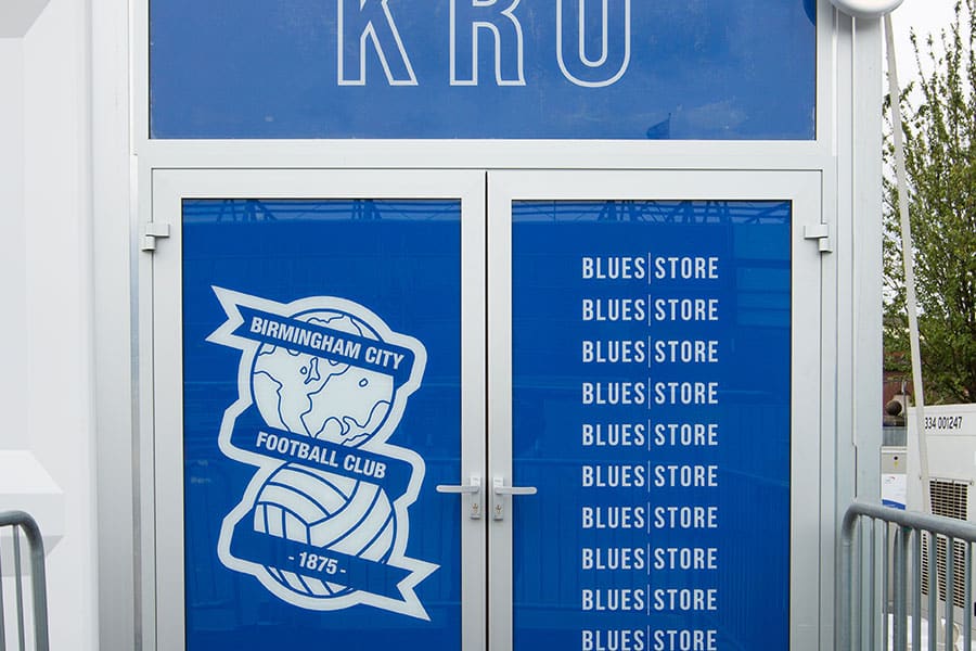 Temporary retail facility for football club