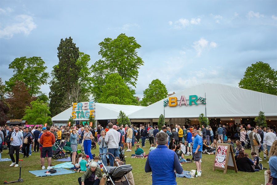 Bar marquee at festival