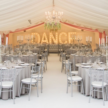 Wedding marquee with stunning decor